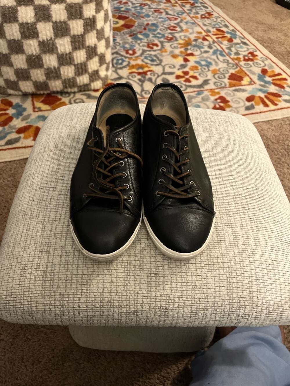 Frye Ivy Low Lace Black Leather Sneakers Size 7M